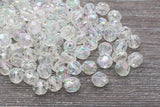 12mm Translucent AB Faceted Gumball Beads, Iridescent Faceted Acrylic Loose Beads, Bubblegum Beads, Chunky Beads, Star Cut Beads #1344