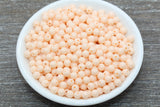 6mm Light Peach Gumball Beads, Round Acrylic Peach Loose Beads, Bubblegum Beads, Chunky Beads, Smooth Plastic Round Beads #1347