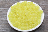 10mm Yellow Crackle Acrylic Gumball Beads