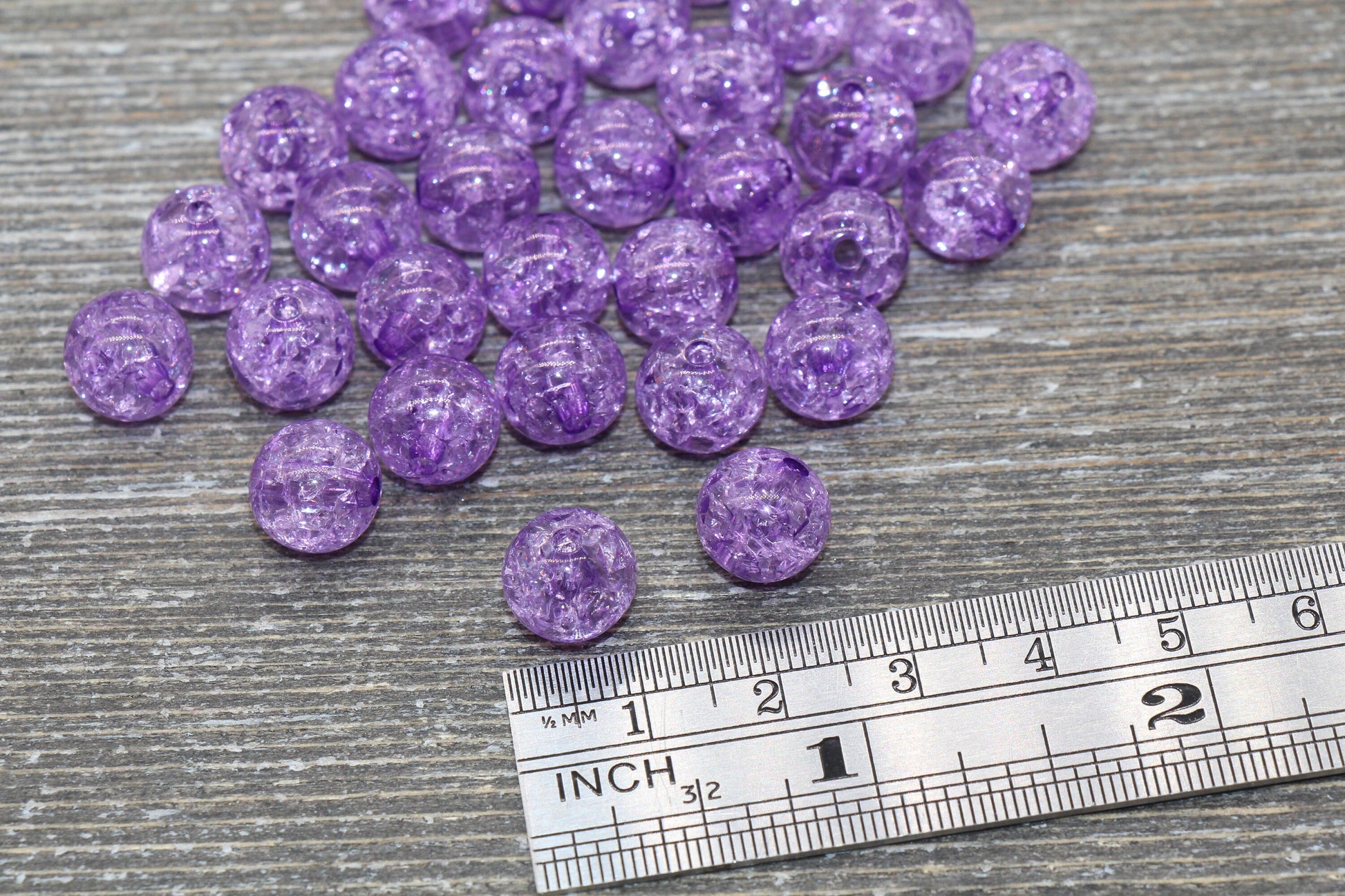 10mm Purple Crackle Gumball Beads, Acrylic Crackle Loose Beads, Bubblegum Beads, Chunky Beads, Smooth Round Plastic Beads #1515