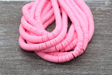8mm pink heishi beads for bracelets and DIY jewelry