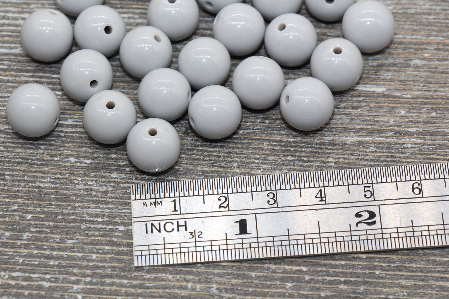 12mm Gray Gumball Beads, Round Acrylic Loose Beads, Bubblegum Beads, Chunky Beads, Gumball Beads, Smooth Plastic Round Beads #1351