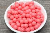 10mm Watermelon Pink Gumball Beads, Round Acrylic Loose Beads, Bubblegum Beads, Chunky Beads, Smooth Plastic Round Beads #1361