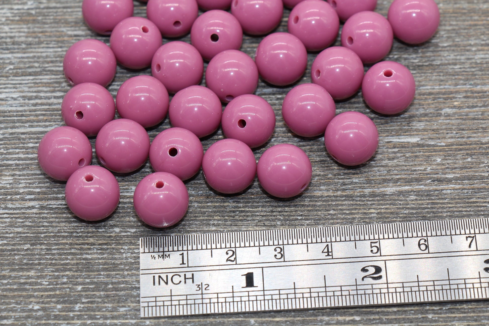 12mm Turkish Rose Gumball Beads, Round Acrylic Loose Beads, Bubblegum Beads, Chunky Beads, Smooth Plastic Round Beads #1370