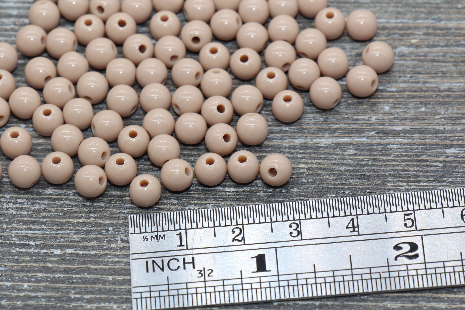 6mm Burlywood Brown Gumball Beads, Brown Round Acrylic Loose Beads, Bubblegum Beads, Chunky Beads, Bubblegum Beads, Smooth Round Beads #1378