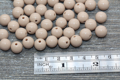 10mm Burlywood Brown Gumball Beads, Brown Round Acrylic Loose Beads, Bubblegum Beads, Chunky Beads, Bubblegum Beads, Smooth Round Beads#1380