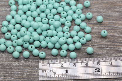 6mm Dusty Green Gumball Beads, Round Acrylic Loose Beads, Bubblegum Beads, Chunky Beads, Bubble Gum Beads, Smooth Plastic Round Beads #1382
