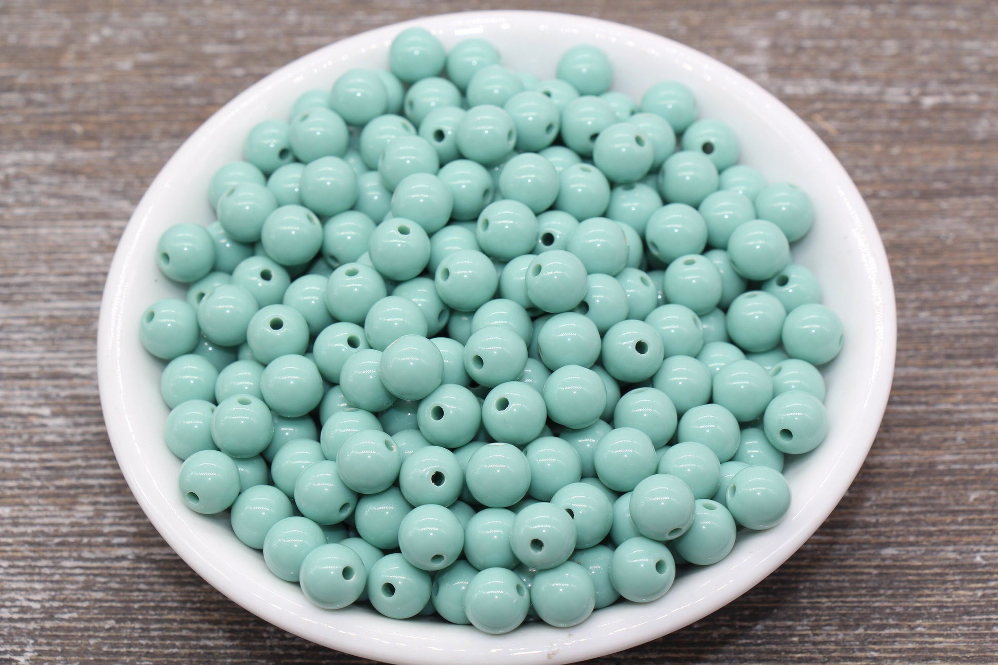 8mm Dusty Green Gumball Beads, Round Acrylic Loose Beads, Bubblegum Beads, Chunky Beads, Bubble Gum Beads, Smooth Plastic Round Beads #1383