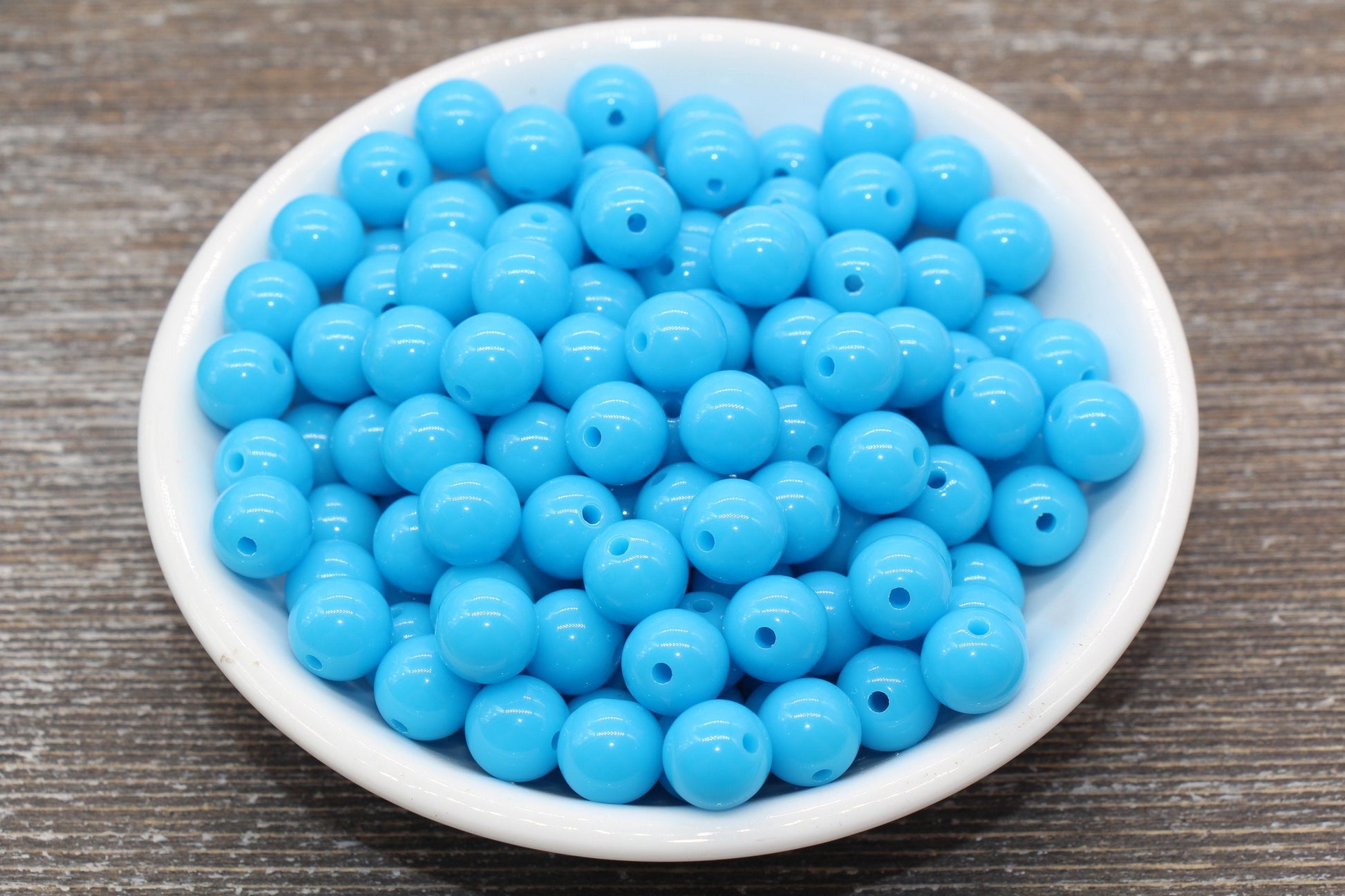 10mm Blue Gumball Beads, Round Acrylic Loose Beads, Bubblegum Beads, Chunky Beads, Bubble Gum Beads, Smooth Plastic Round Beads #1387