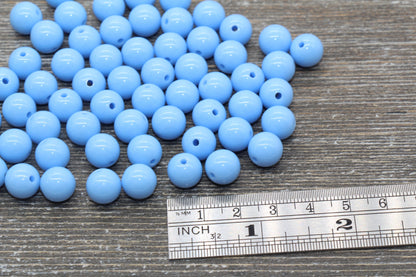 10mm Blue Gumball Beads, Round Acrylic Loose Beads, Bubblegum Beads, Chunky Beads, Bubble Gum Beads, Smooth Plastic Round Beads #1391