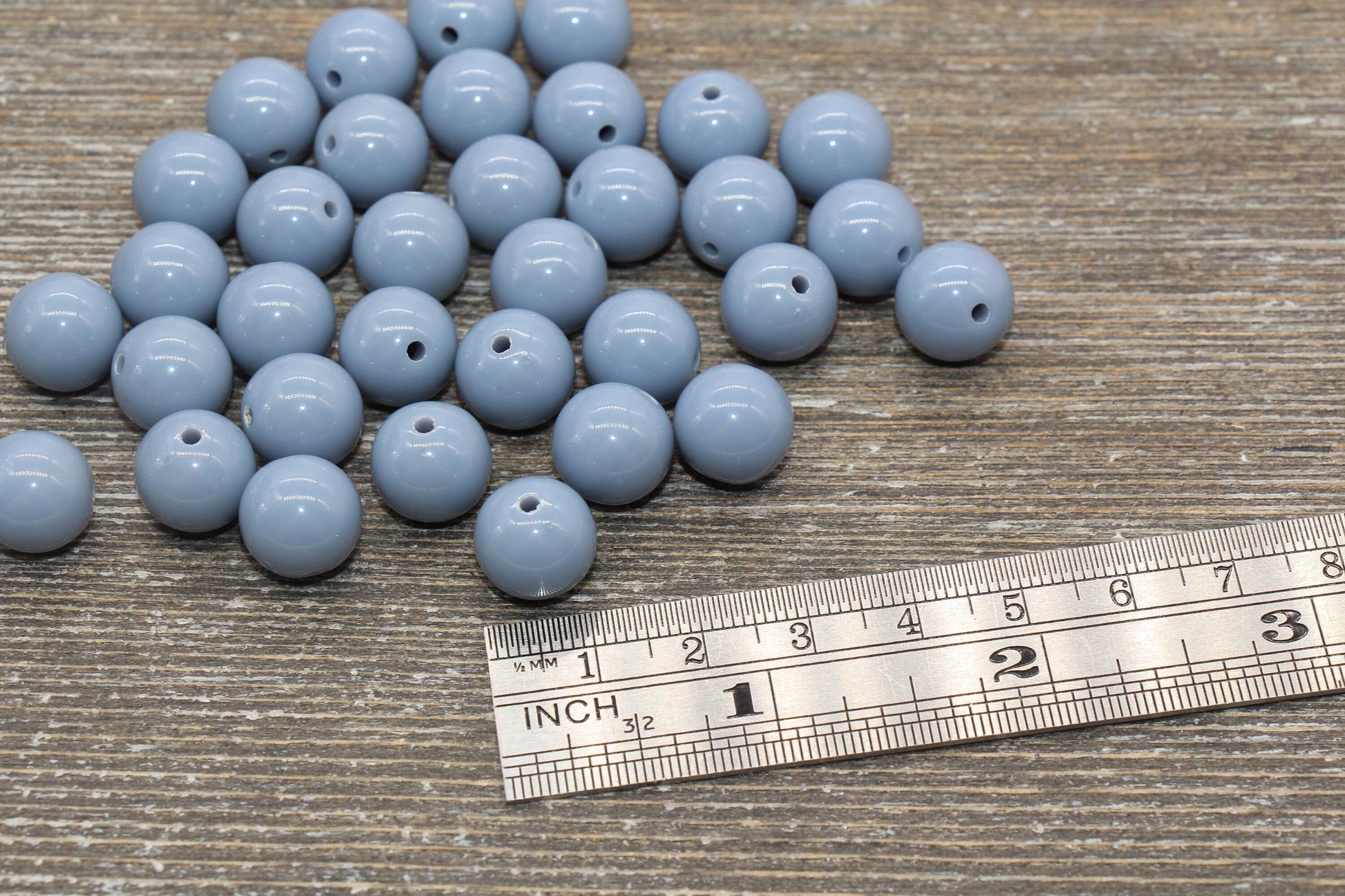 12mm Bluish Gray Gumball Beads, Round Acrylic Loose Beads, Bubblegum Beads, Chunky Beads, Gumball Beads, Smooth Plastic Round Beads #1401