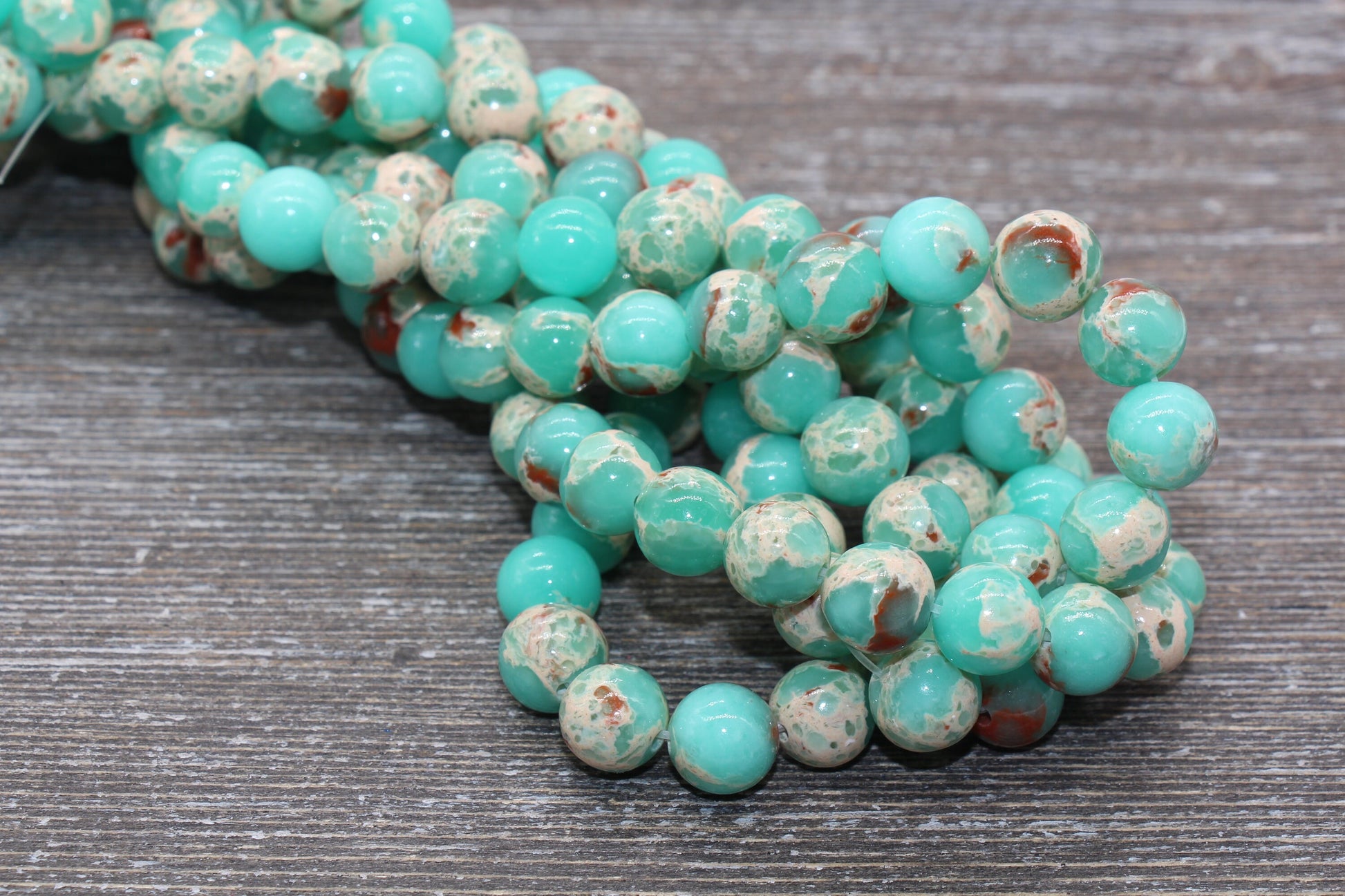 sea green sediment jasper beads, stone beads for bracelets image 6