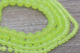 Lime Green Jade Beads, Smooth Gemstone Round Loose Beads, Sizes 4mm 6mm 8mm 10mm 12mm, Full Strand 15.5" #191