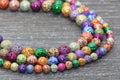 rainbow lava beads, stone beads for bracelets