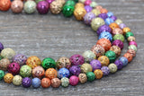 Rainbow Lava Beads, Rainbow Plating Volcanic Rock Beads, Round Gemstone Beads, Electroplated, Sizes 6mm, 8mm 10mm, Full Strand 15.5 #194