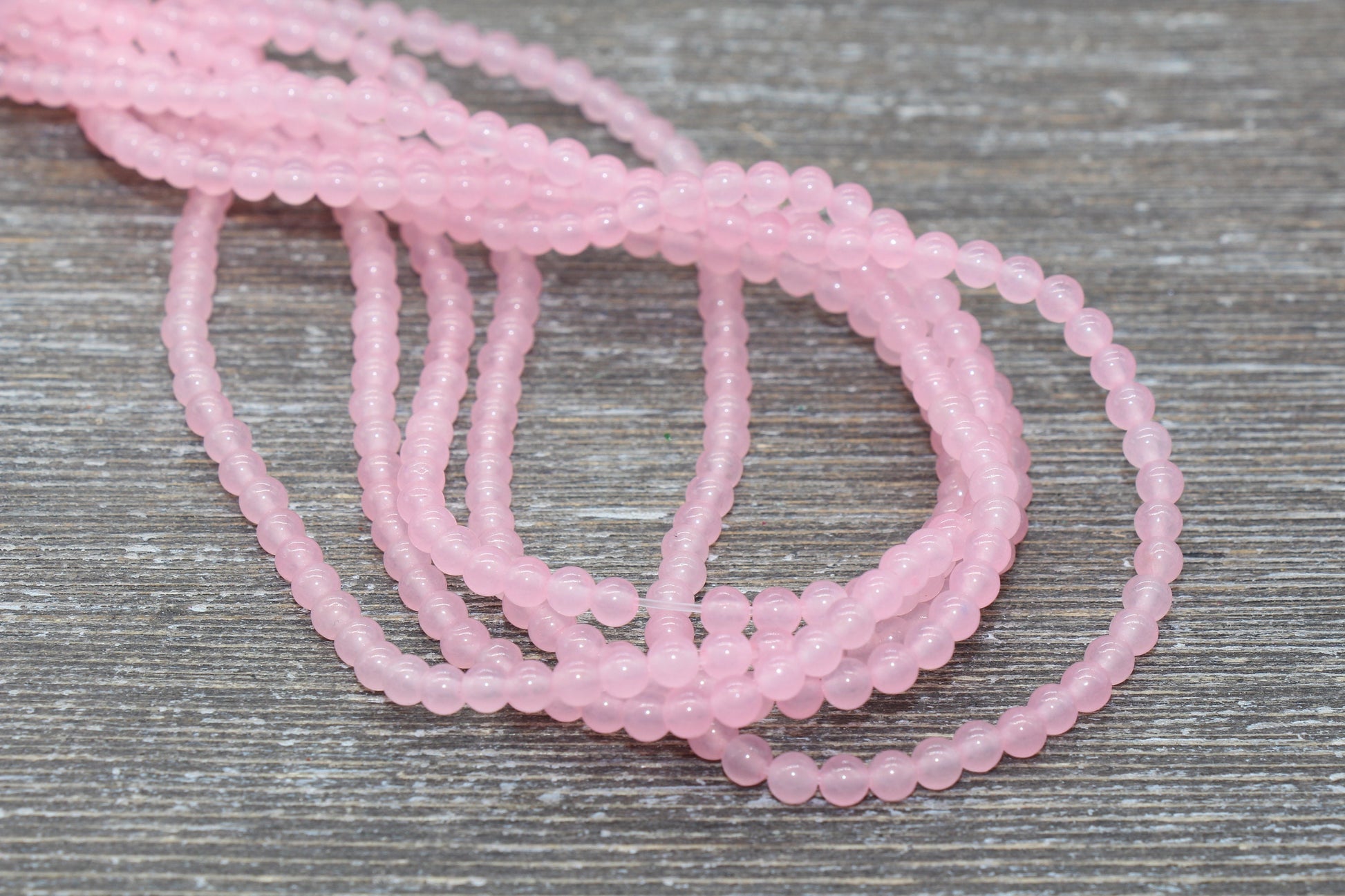 Pink Jade Beads, Smooth Gemstone Round Loose Beads, Sizes 4mm 6mm 8mm 10mm 12mm, Full Strand 15.5" #198