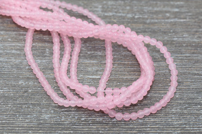 Pink Jade Beads, Smooth Gemstone Round Loose Beads, Sizes 4mm 6mm 8mm 10mm 12mm, Full Strand 15.5" #198