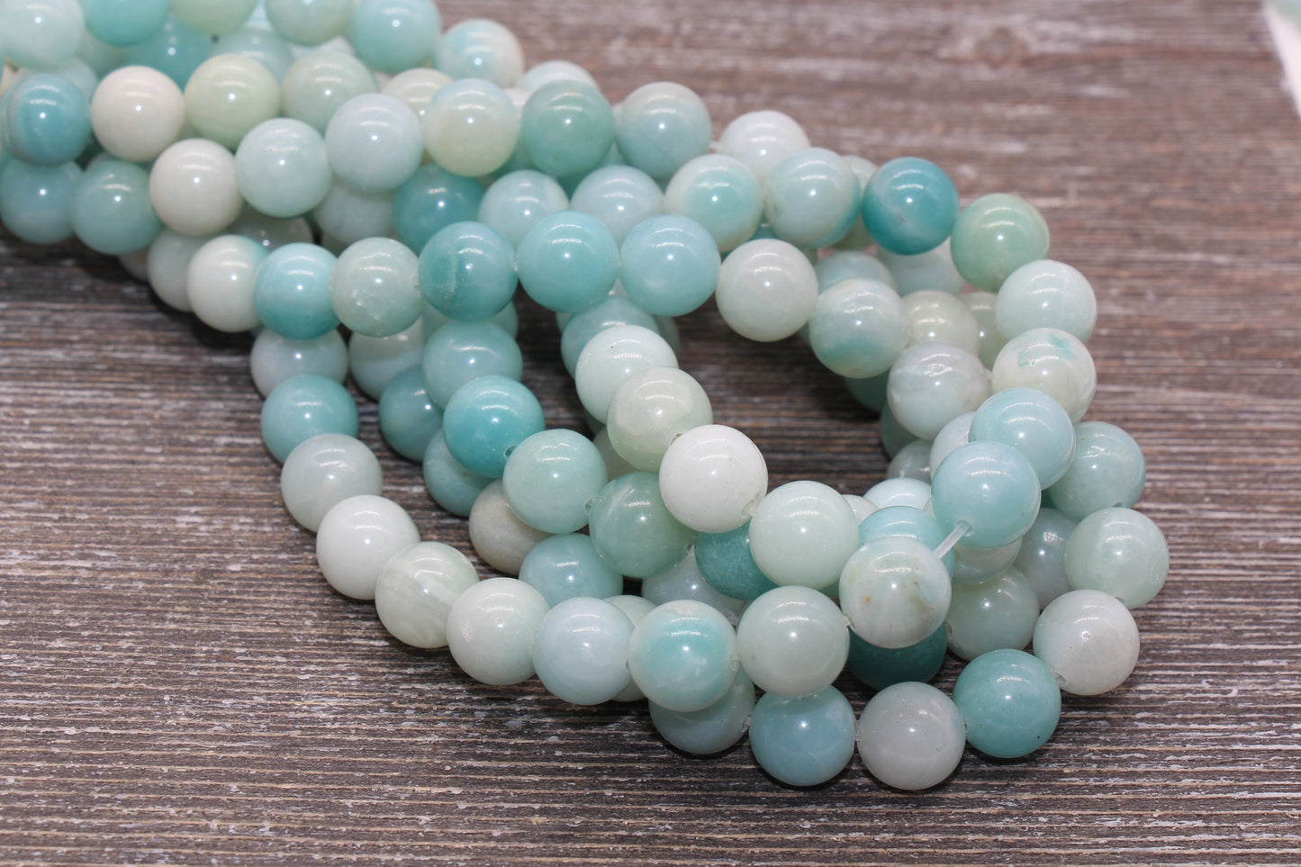 Blue Amazonite Beads, Gemstones Round Loose Beads, Sizes 4mm 6mm 8mm 10mm, Full Strand 15.5" #205
