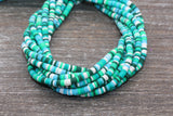 4mm green white multicolored heishi beads for bracelets and DIY jewelry