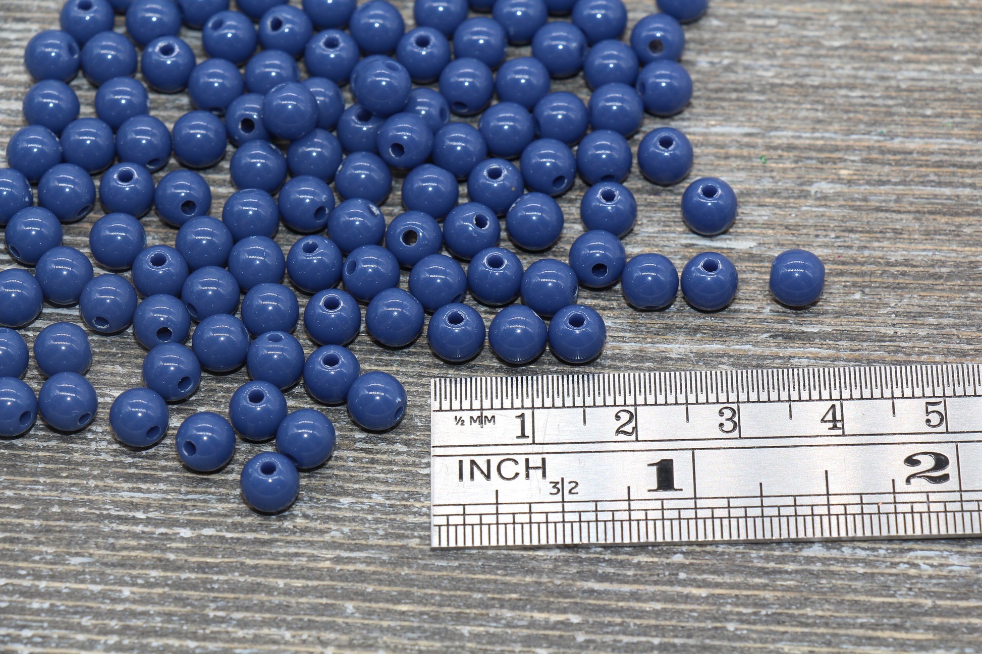 6mm Dark Blue Gumball Beads, Round Acrylic Blue Loose Beads, Bubblegum Beads, Chunky Beads, Bubble Gum Beads, Smooth Round Beads #1406