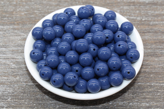 12mm Dark Blue Gumball Beads, Round Acrylic Loose Beads, Bubblegum Beads, Chunky Beads, Gumball Beads, Smooth Plastic Round Beads #1409