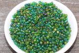 4mm 6/0 green AB transparent glass seed beads for bracelets