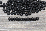 5mm Black Glass Seed Beads, Size 3/0 Black Opaque Czech Seed Beads, Rocailles Beads, Bead Bracelet, Beading Supplies #1424