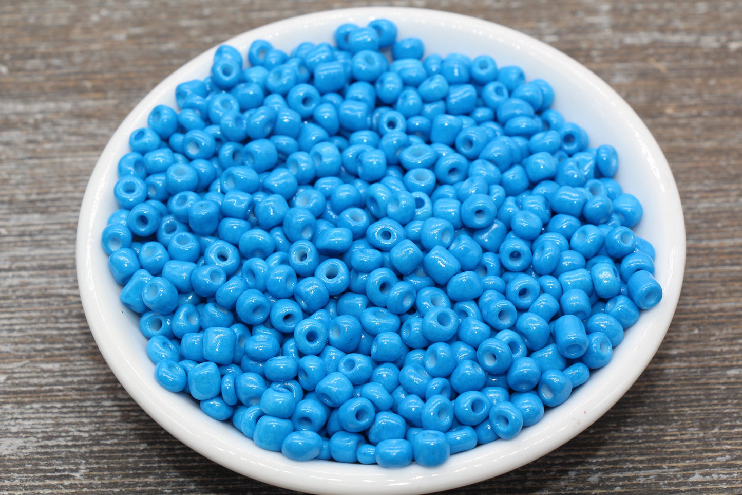 5mm Blue Glass Seed Beads, Size 3/0 Blue Opaque Czech Seed Beads, Rocailles Beads, Bead Bracelet, Beading Supplies #1425