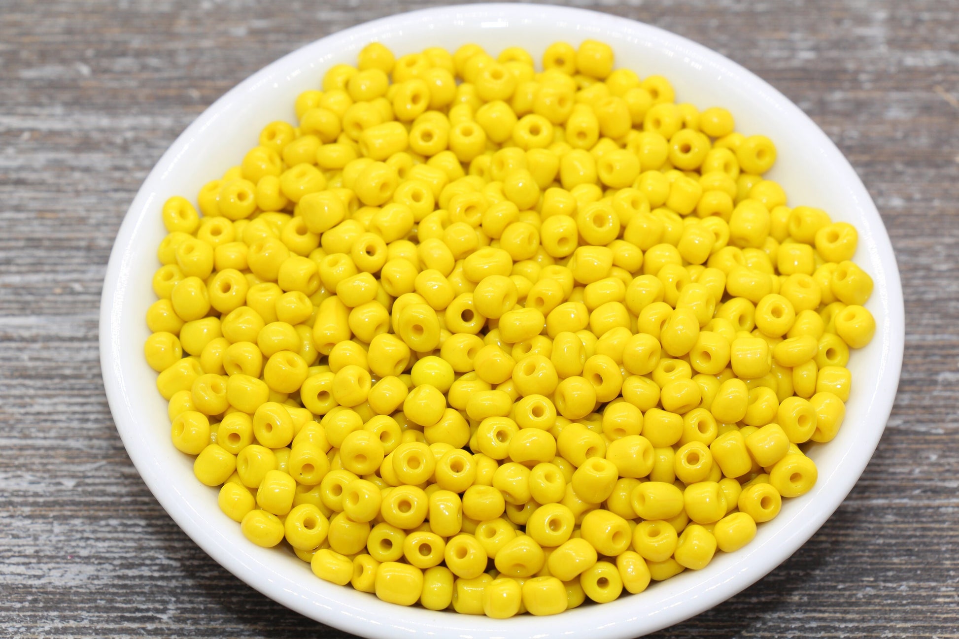 5mm Yellow Glass Seed Beads, Size 3/0 Yellow Opaque Czech Seed Beads, Rocailles Beads, Bead Bracelet, Beading Supplies #1426