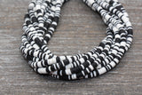 4mm black white heishi beads for bracelets and DIY jewelry