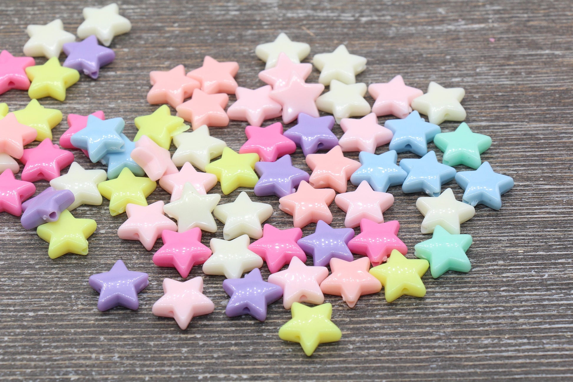 Multicolored Star Beads, Rainbow Acrylic Star Beads, Plastic Colorful Star Beads #1480