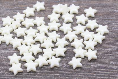 Ivory Star Beads, Ivory Acrylic Star Beads, Plastic Star Beads #1486