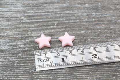 Pink Star Beads, Pink Acrylic Star Beads, Plastic Star Beads #1487