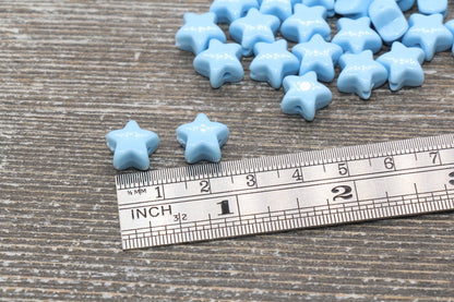 Blue Star Beads, Blue Acrylic Star Beads, Plastic Star Beads, Bracelet Beads, Beading Supplies #1490