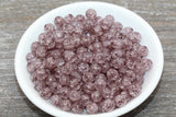 8mm Gray Crackle Gumball Beads, Acrylic Crackle Loose Beads, Bubblegum Beads, Chunky Beads, Smooth Round Plastic Beads #1536