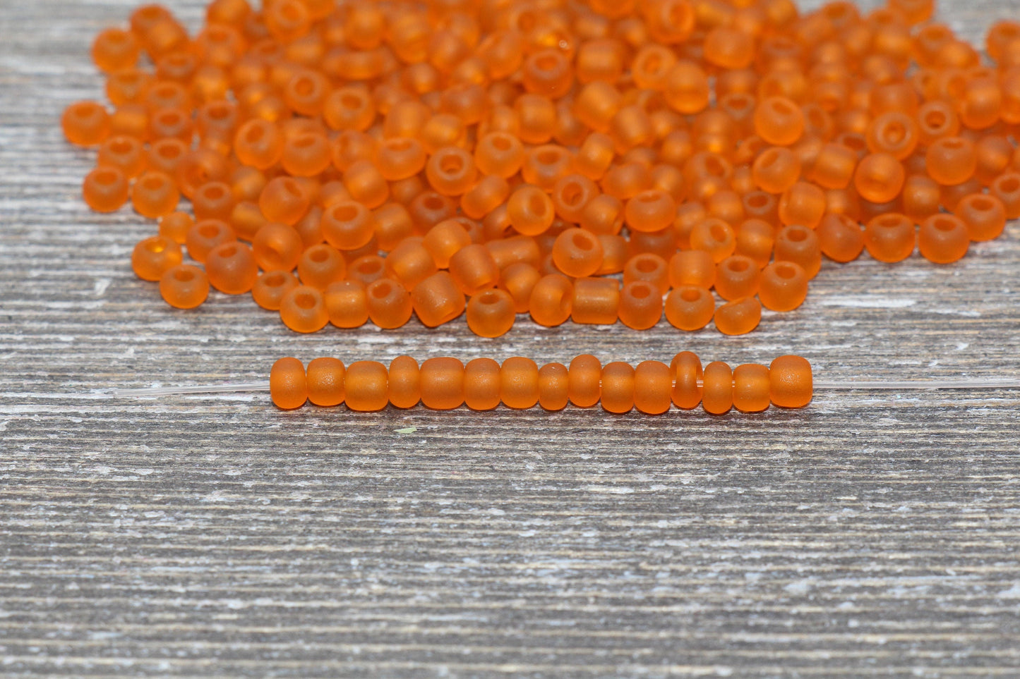 Matte Glass Seed Beads, 4mm 6/0 Glass Round Seed Beads, Matte Dark Orange Trans Seed Beads, Rocailles Beads, Beading Supplies #1042