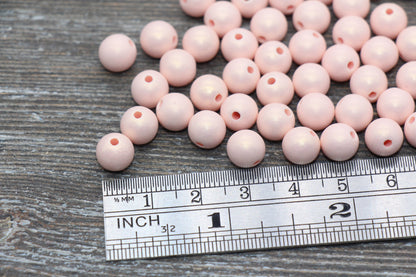 8mm Pink Shimmer Gumball Beads, Round Acrylic Loose Beads, Bubblegum Beads, Chunky Beads, Smooth Round Plastic Beads #1559