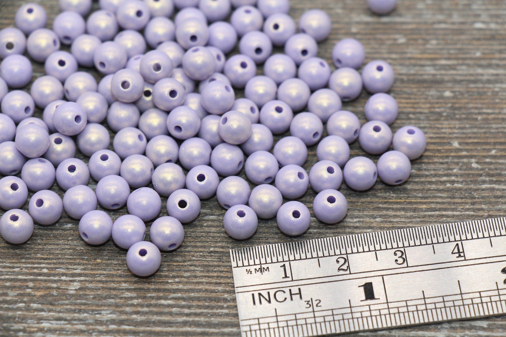 6mm Lavender Shimmer Bubblegum Bead, Plastic Beads, Acrylic Beads 