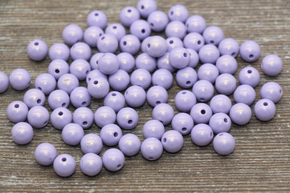 8mm Lavender Shimmer Gumball Beads, Round Acrylic Loose Beads, Bubblegum Beads, Chunky Beads, Smooth Round Plastic Beads #1577