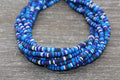 4mm blue multicolored heishi beads for bracelets and DIY jewelry