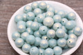 12mm Green Shimmer Acrylic Gumball Beads