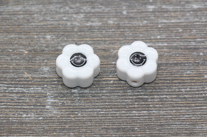 Ceramic Smiley Face Beads, Happy Face Sunflower Beads, Flower Shape Happy Face Beads