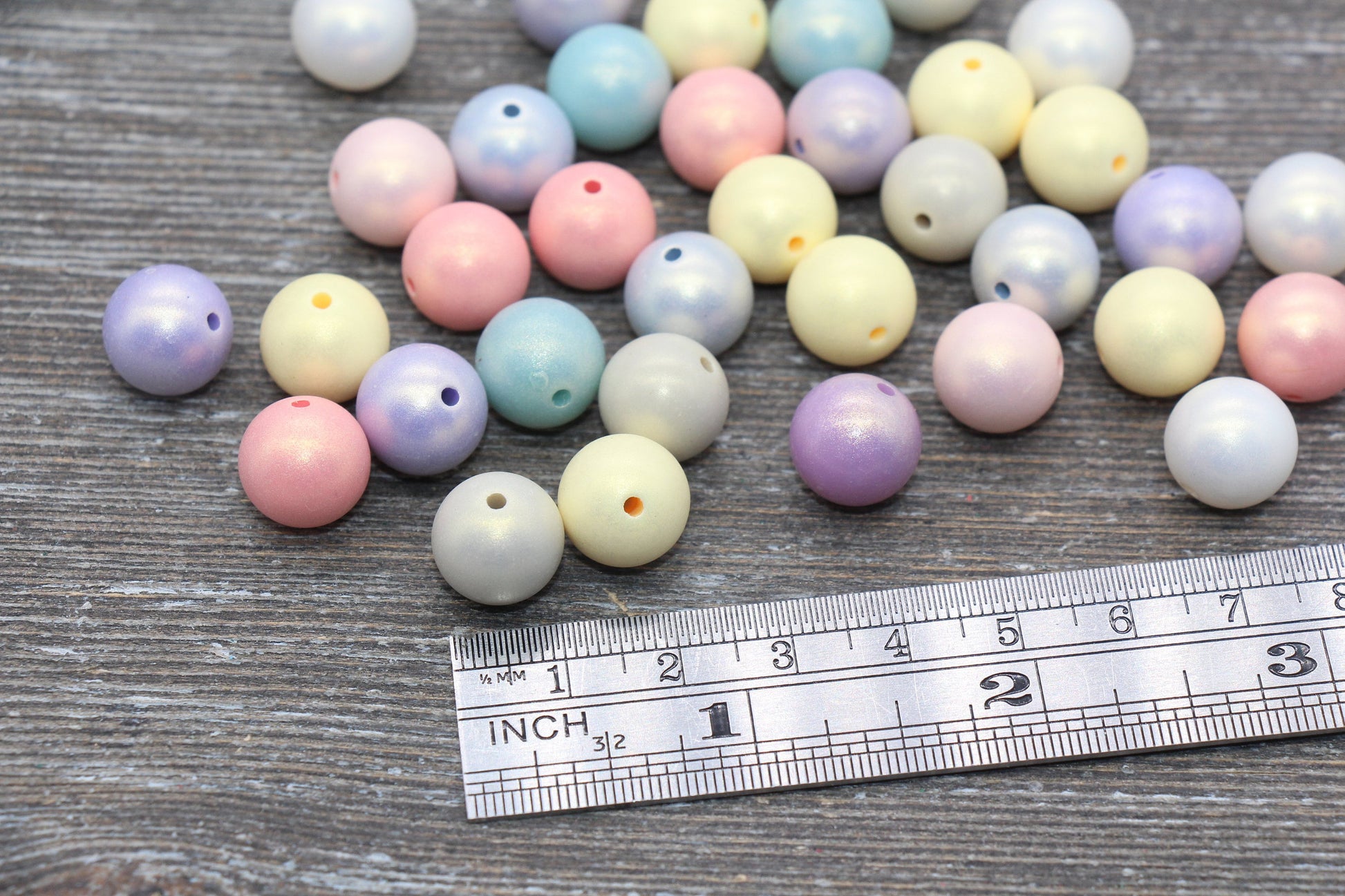 12mm Multicolored Shimmer Gumball Beads, Round Acrylic Loose Beads, Bubblegum Beads, Chunky Beads, Round Plastic Beads #1556