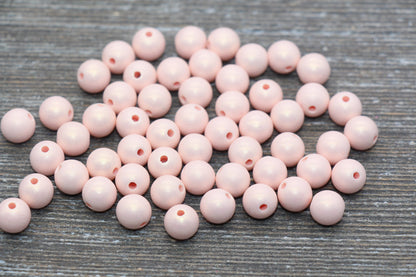 8mm Pink Shimmer Gumball Beads, Round Acrylic Loose Beads, Bubblegum Beads, Chunky Beads, Smooth Round Plastic Beads #1559