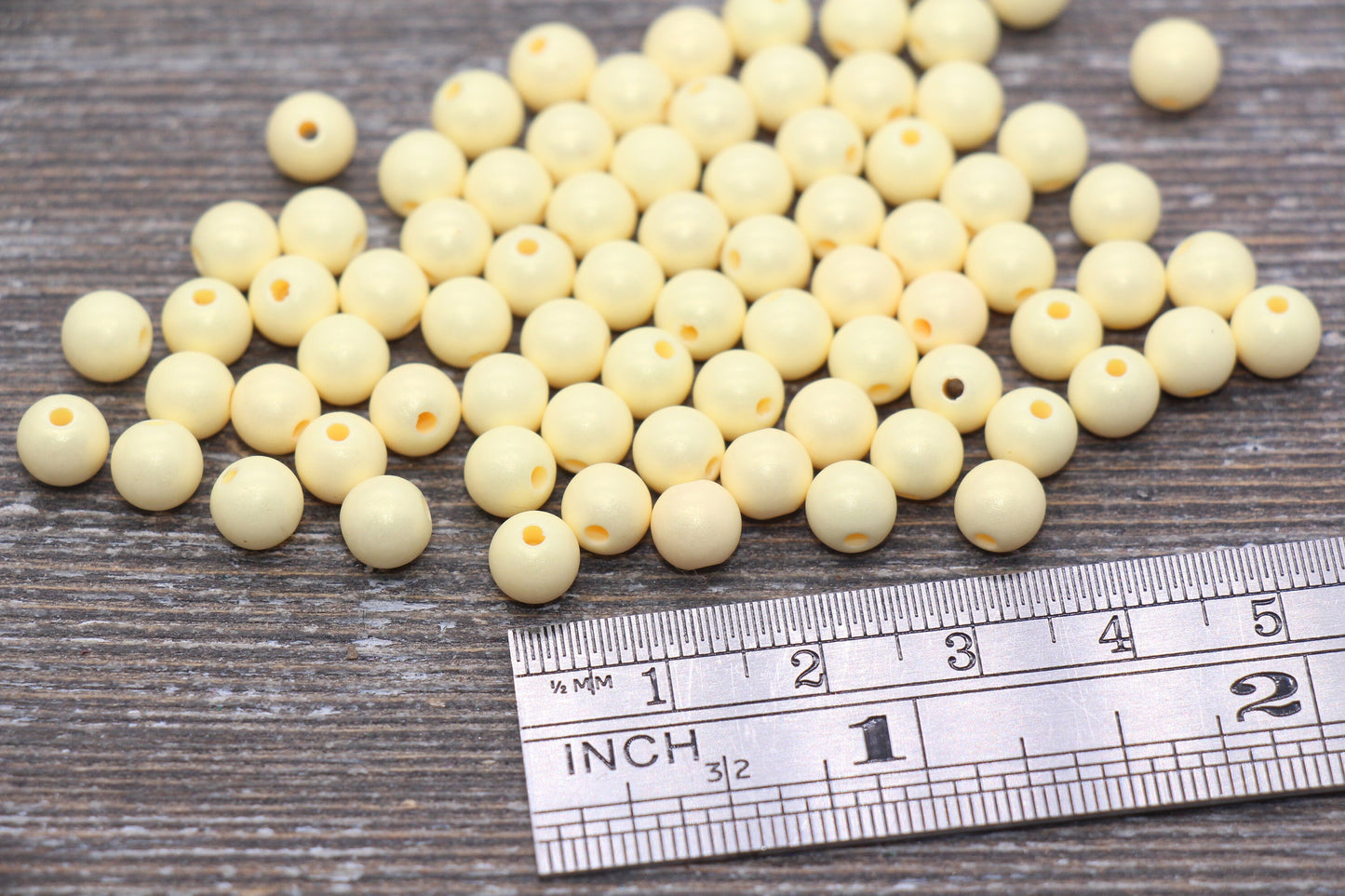 6mm Light Yellow Shimmer Gumball Beads, Round Acrylic Loose Beads, Bubblegum Beads, Chunky Beads, Round Plastic Beads #1564