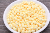 6mm Light Yellow Shimmer Gumball Beads, Round Acrylic Loose Beads, Bubblegum Beads, Chunky Beads, Round Plastic Beads #1564
