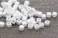 6mm White Acrylic Cube Blank Beads