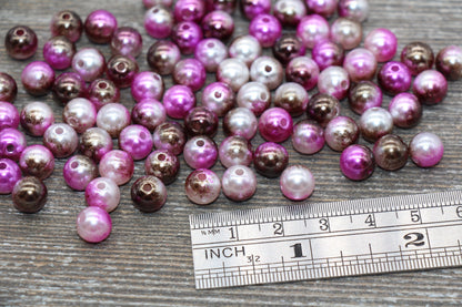 8mm Mermaid Ombre Pearls Beads, Ombre Beads, Chunky Beads, Imitation Pearl Beads, Gumball Beads, #1587