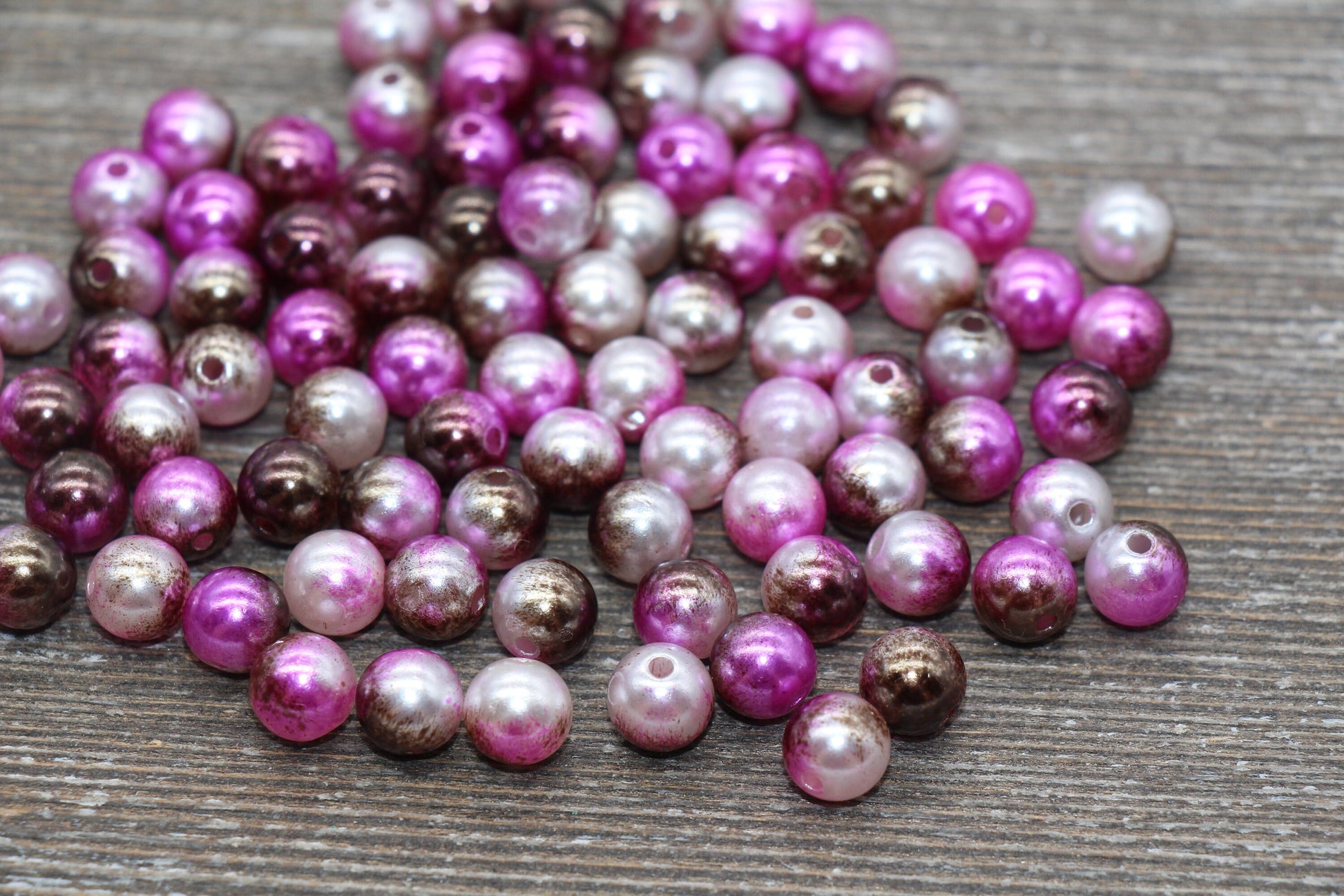 8mm Mermaid Ombre Pearls Beads, Ombre Beads, Chunky Beads, Imitation Pearl Beads, Gumball Beads, #1587