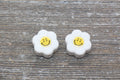 Ceramic Smiley Face Beads, Happy Face Sunflower Beads, Flower Shape Happy Face Beads